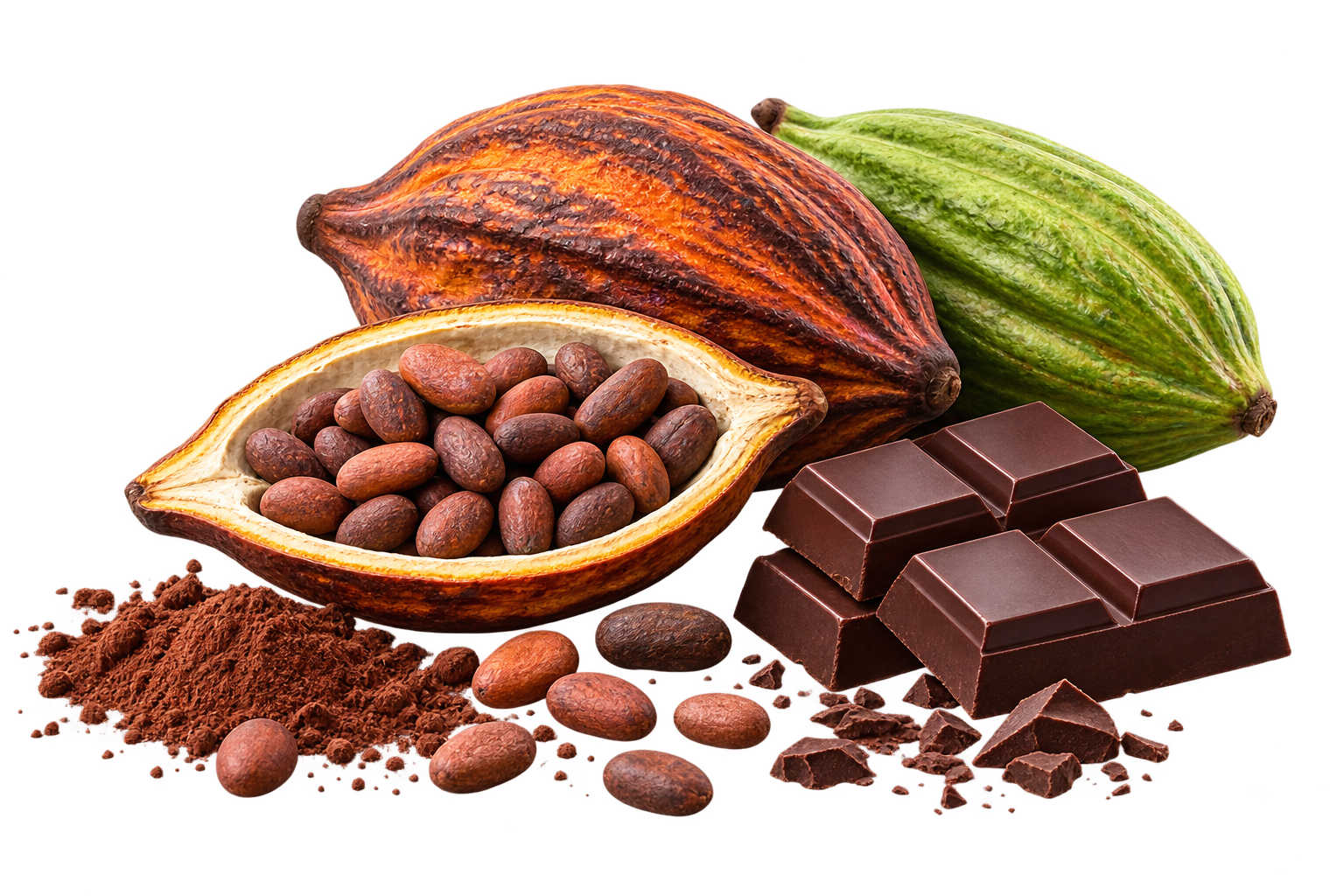 Cocovik cocoa pods and chocolate